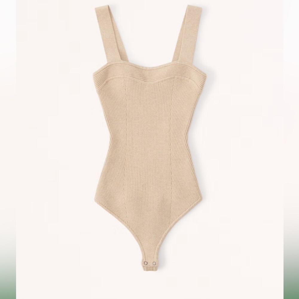 Abercrombie & Fitch Ribbed Sweater Sweetheart Bodysuit